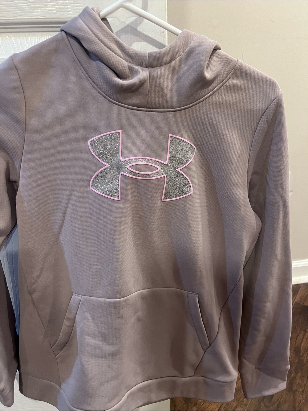 Under Armour Women's Mauve Cowl Pullover with Glitter Logo